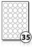 High Gloss White Circular Labels (35mm)