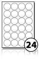 High Gloss White Circular Labels (45mm)